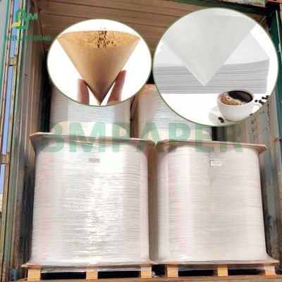 खाद्य ग्रेड ब्लीच अनब्लीच 40GSM 50GSM कॉफी फिल्टर पेपर रोल 1200 मिमी