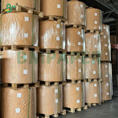 40gsm वन साइड ग्लॉसी प्योर व्हाइट मशीन ग्लेज्ड क्राफ्ट पेपर इन रोल