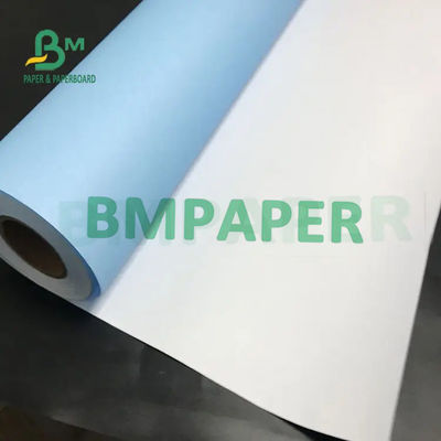 80gsm 20lb सिंगल साइड / डबल साइड ब्लू प्लॉटर पेपर रोल डिजिटल प्रिंटिंग