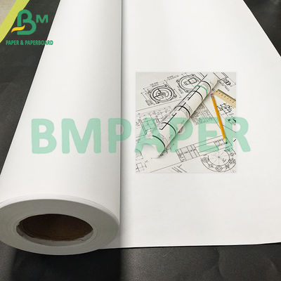 20LB 24&quot;×150&quot; सीएडी स्याही जेट रोल बंधन सफेद 80gsm प्लॉटर पेपर इंजीनियरिंग कागज के लिए