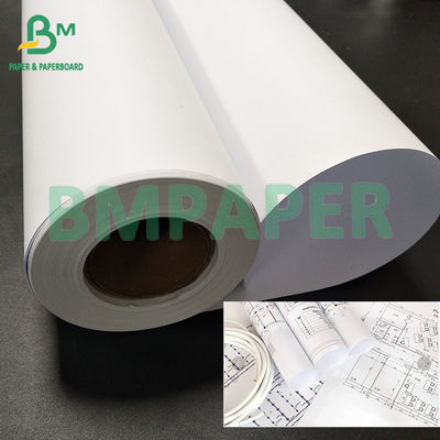 20LB 914mm*50m सफेद स्याही अवशोषण इंजीनियरिंग बॉन्ड पेपर CAD ड्राइंग के लिए