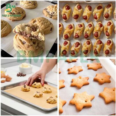 ओवन उपयोग के लिए 35gsm 40gsm Greaseproof Anti-sticking पर्गेमेंट पेपर रोल