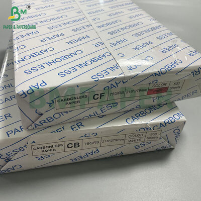 60GSM ब्राइट व्हाइट सीबी सीएफ कार्बनलेस पेपर 216 x 279 मिमी लेजर प्रिंटिंग के लिए