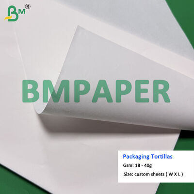 20gsm 25gsm पतली अलगाव शीट के लिए टोर्टिला, खाद्य ग्रेड टोर्टिला पैकेजिंग पेपर प्याज की खाल कागज