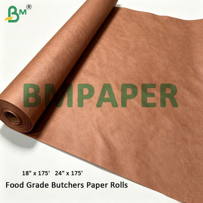 18" फूड ग्रेड बूचर्स क्राफ्ट पेपर रोल गुलाबी रंग, 60gsm x 18" चौड़ा x 175' लंबा
