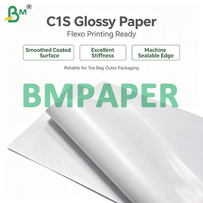 C1S 80gsm एक तरफ चमकदार लेपित कागज चाय बैग के लिए थैली बाहरी लिफाफे